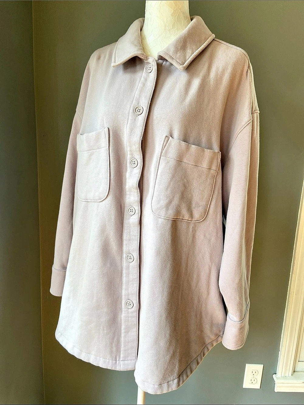 NWT Athleta Retroplush Lavender Shirt Jacket